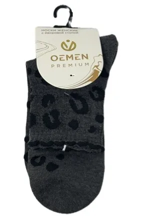 OEMEN носки женские с махровой стопой PW733-1 т.серый р.23-25